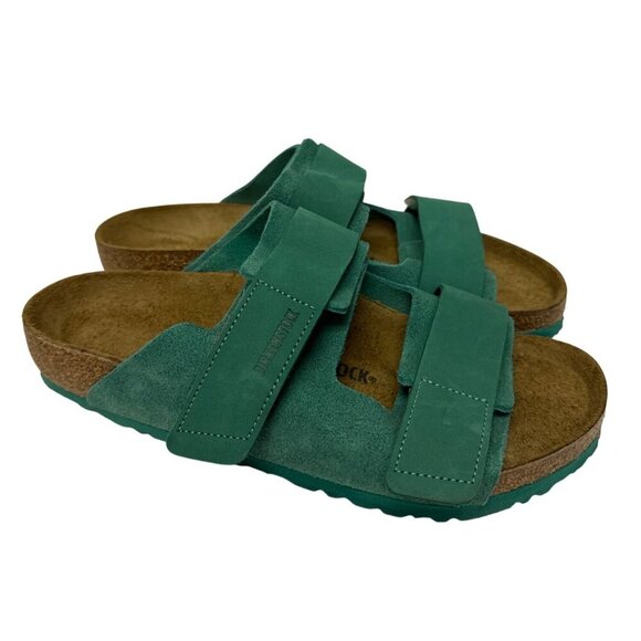 Birkenstock Men's Sandals UJI Green Leather Suede Nubuck Adjustable Sporty 9 - Picture 1 of 10